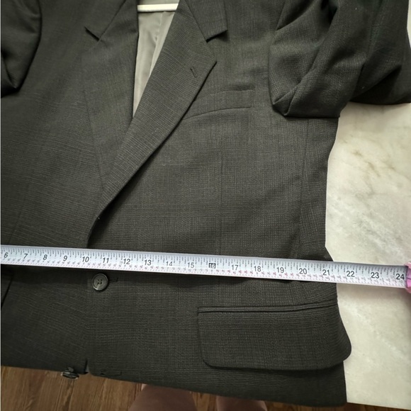 Hardy Amies Blazer Mens 42R Herringbone Wool Gray Two Button Sport Coat Classic - Picture 6 of 12